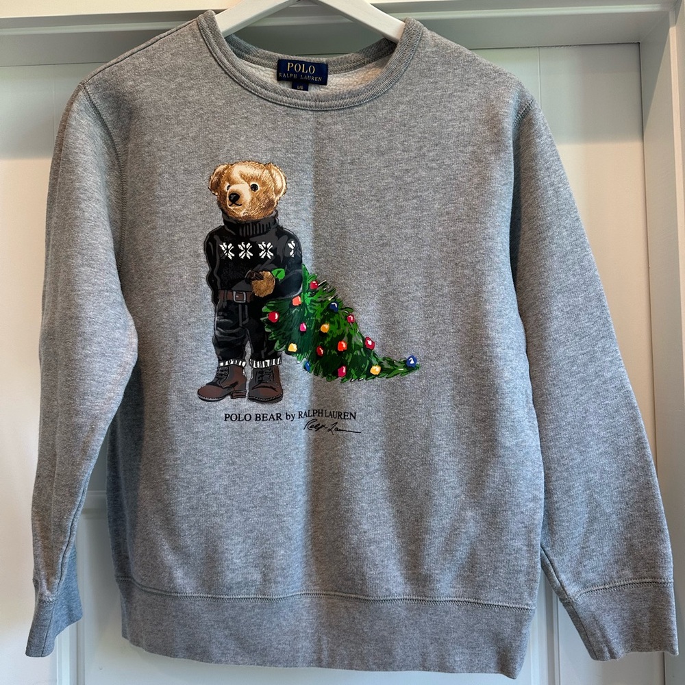 Polo Bear Christmas sweatshirt. Boys L (14/16)